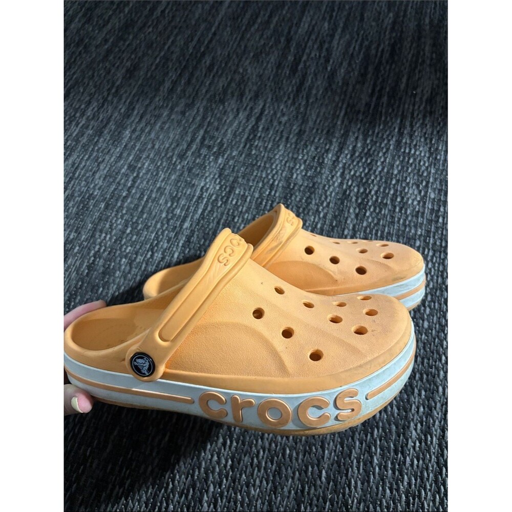 Crocs Iconic Comfort Bayaband Clogs Orange Womens Size 7